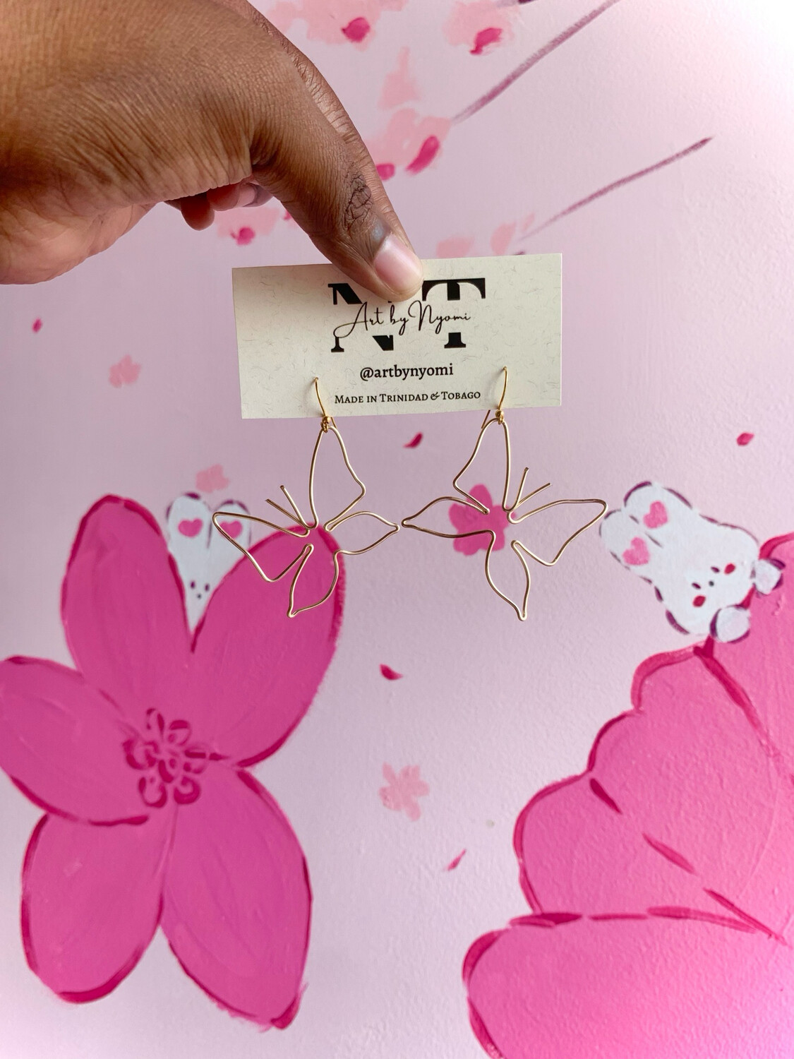 Wire butterfly earrings 