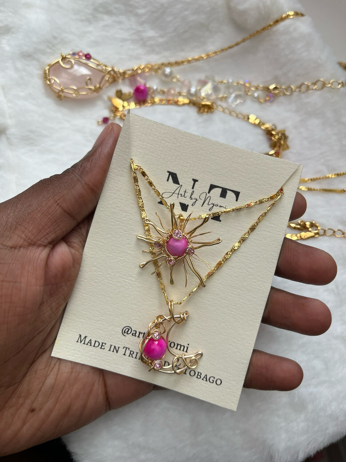 Pink Jade Sun &amp; Moon