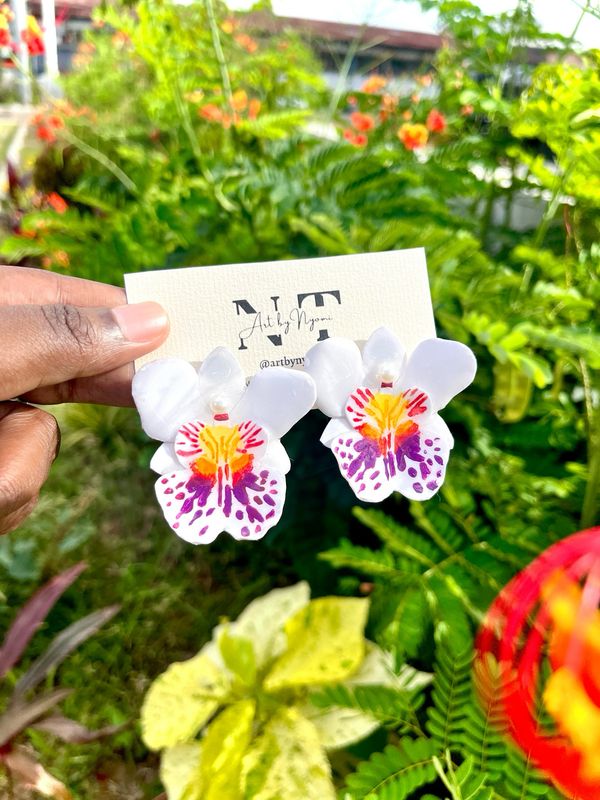 Miltoniopsis Orchid Earrings