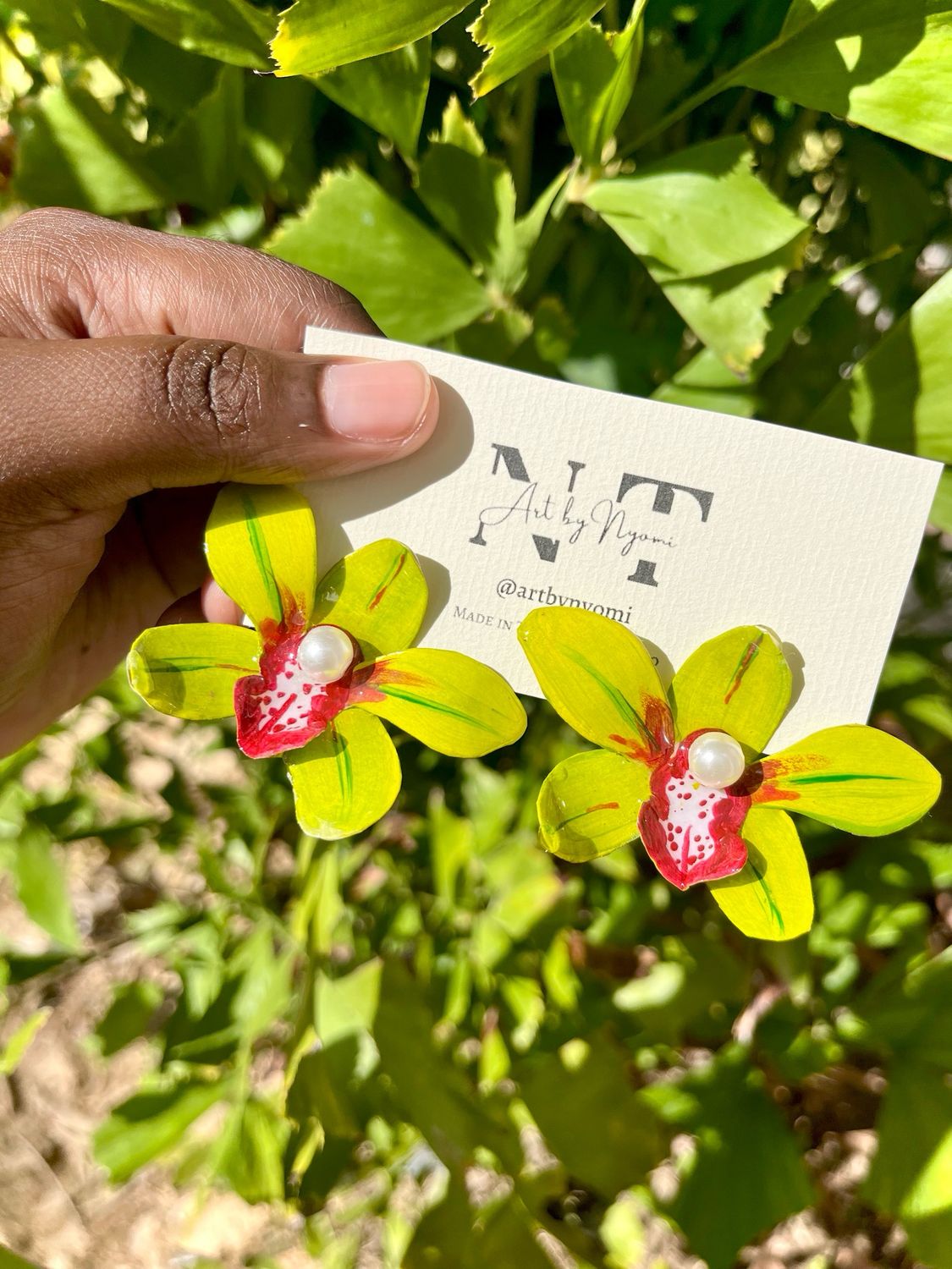 Cymbidium Orchid Earrings