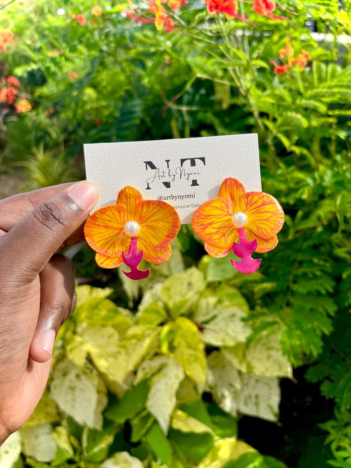 Yellow Moth Orchid Earrings