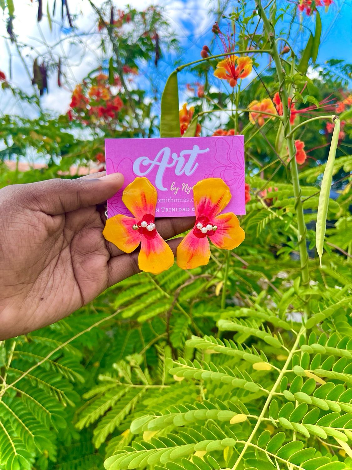 Hibiscus Half Bloom Earrings