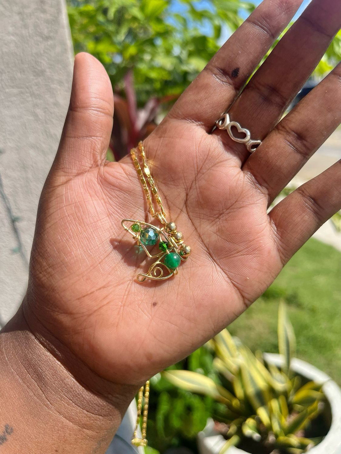Jade butterfly necklace 