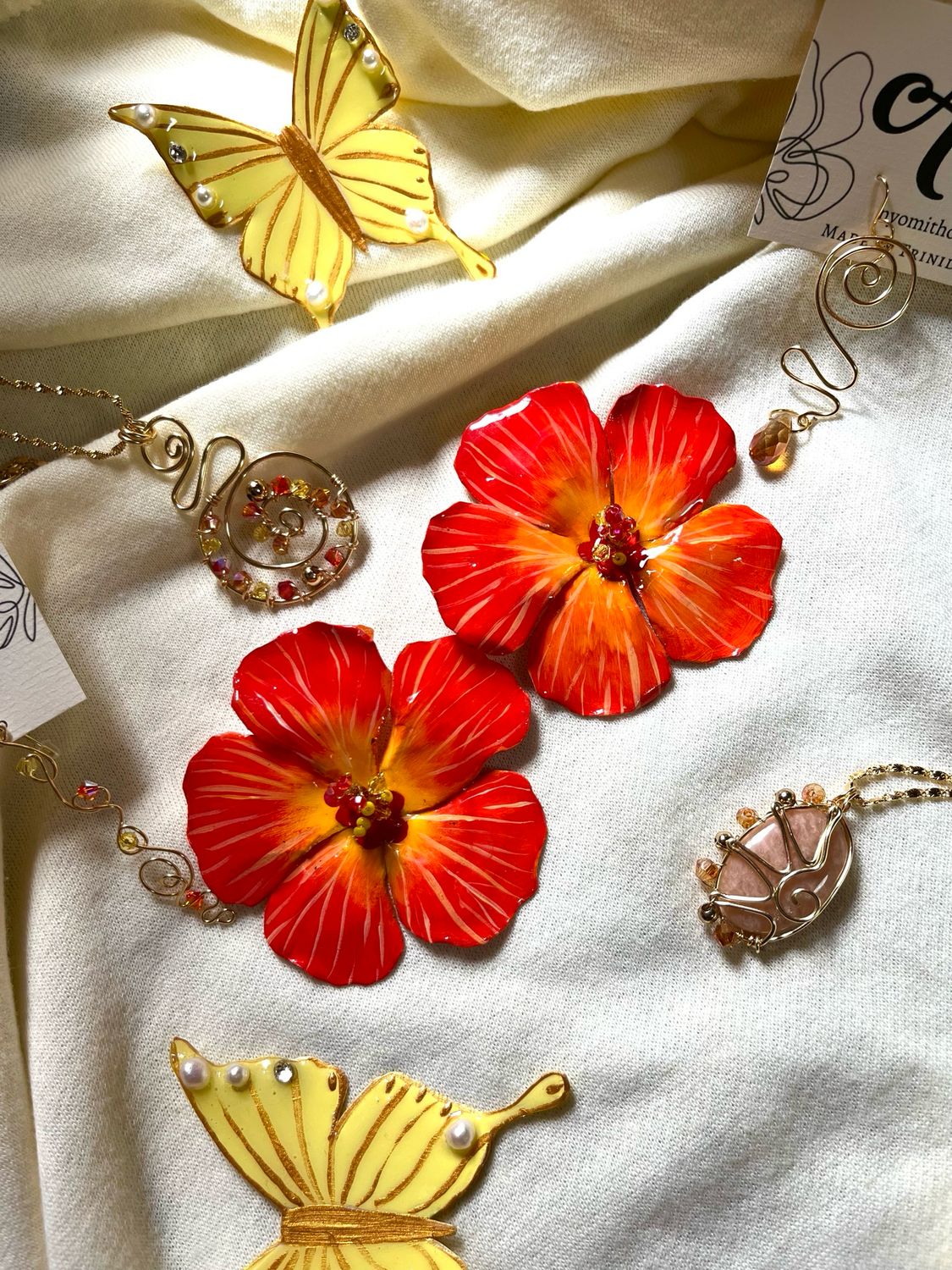 Sundown Hibiscus Earrings