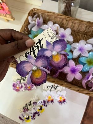 Purple Cattleya Earrings