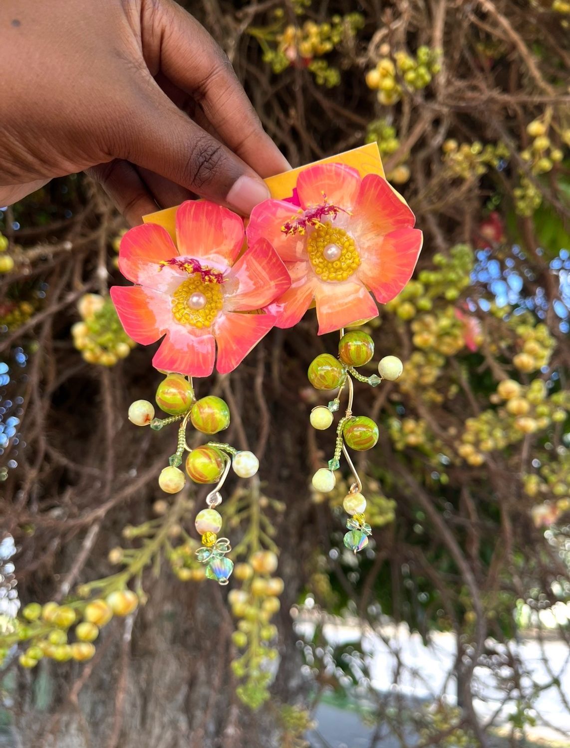 Cannon Ball Flower Earrings
