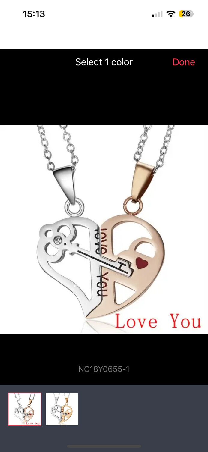 Couples Valentine’s Day necklace