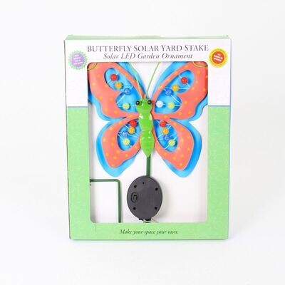 Multicolored Butterfly Solar Yard Stake