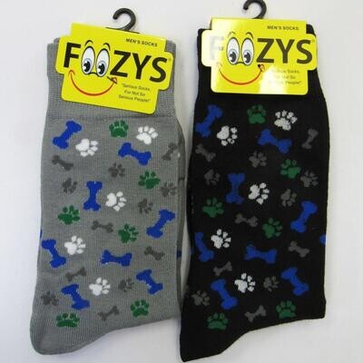 Foozy Socks - Bones & Paw Prints