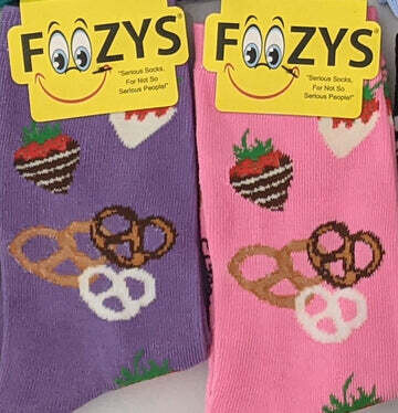 Foozy Socks - Choc Strawberry/Pretzel