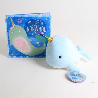Just Narwhal Book and Plush 2 set