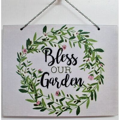 Bless This Garden Hanging Sign
