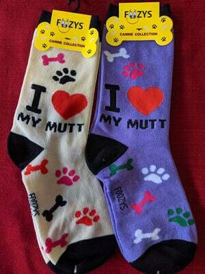 Foozy Socks - I Love My Mutt