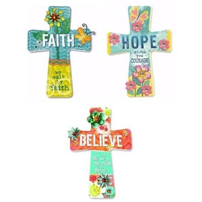 Faith, Hope & Believe Wood Cross 3 Set