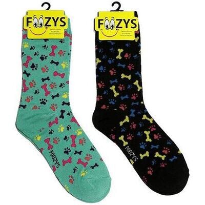 Foozy Socks - Bones/Paw Prints