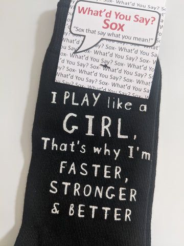 Foozy Socks - I play like a girl