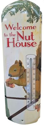 Welcome to the Nut House Tin Thermometer