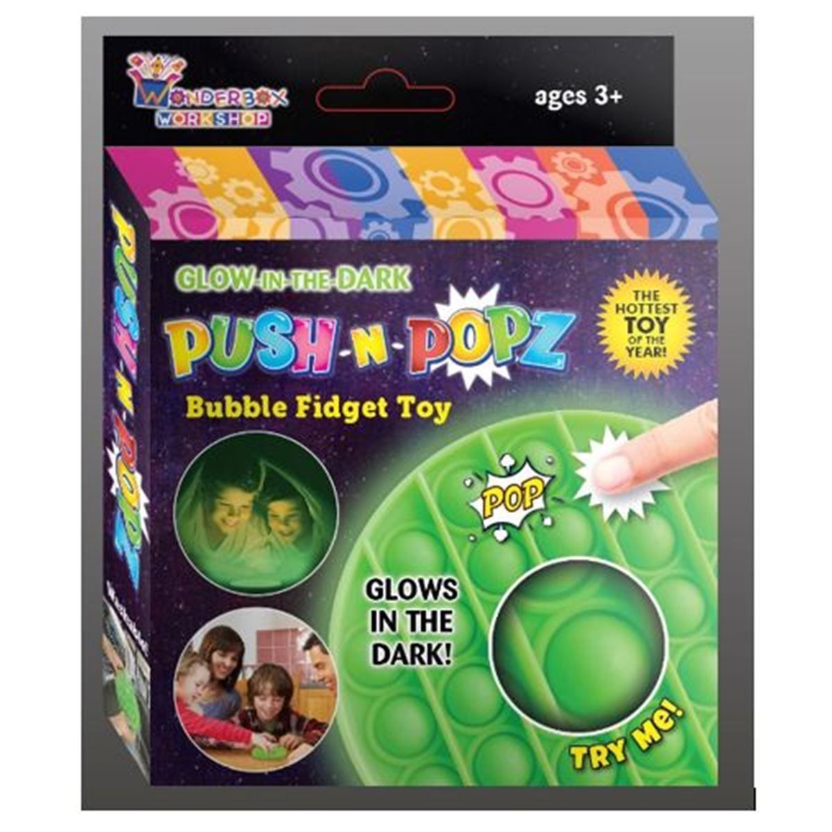 Glow in the Dark Push N Popz Green