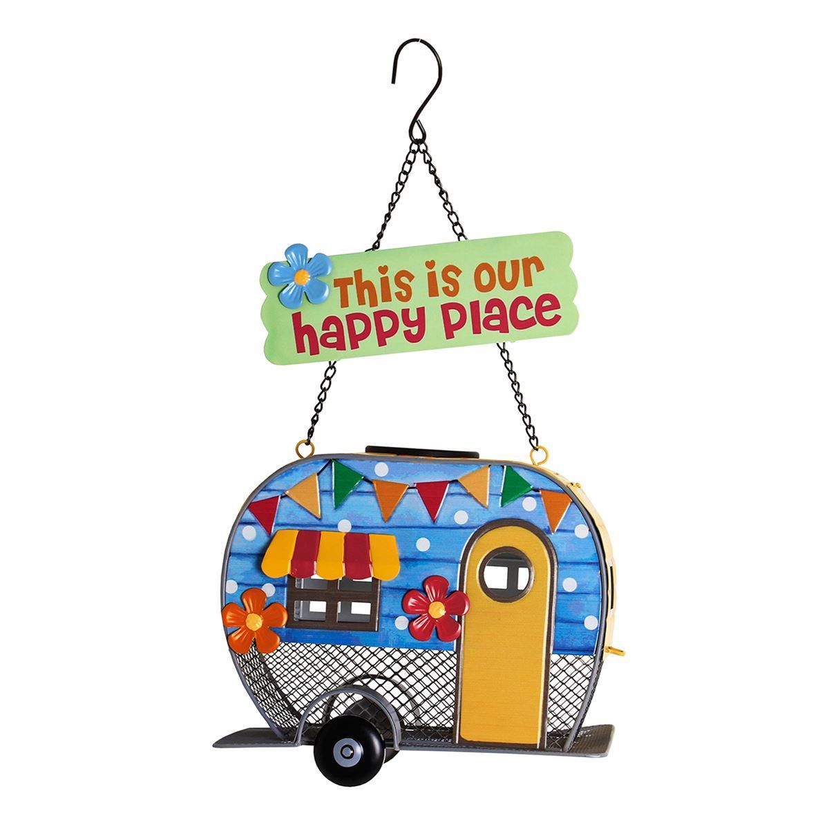 Solar Camper Bird Feeder (Orange)