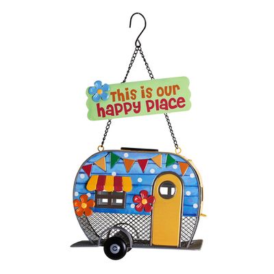 Solar Camper Bird Feeder (Orange)