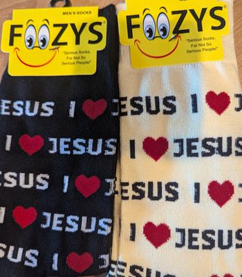 Foozy Socks - I Love Jesus