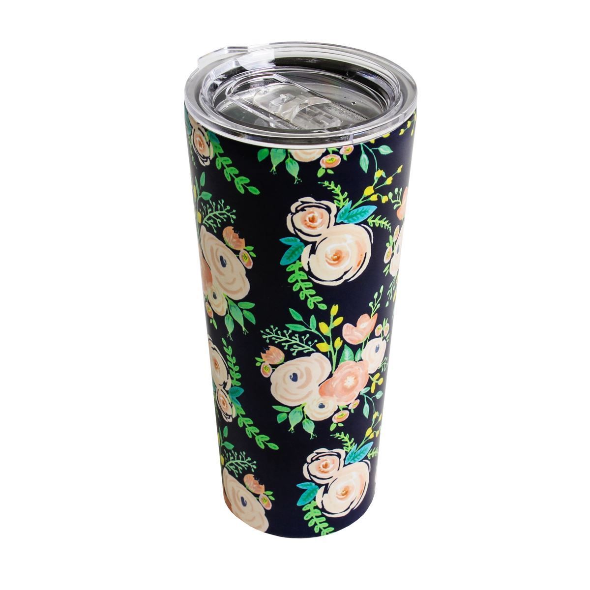 Blue Floral Stainless Steel Tumbler