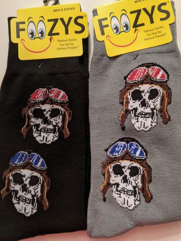 Foozy Socks - Aviator Skulls