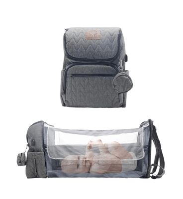 BackPack Expanding Diaper Bag - Gray