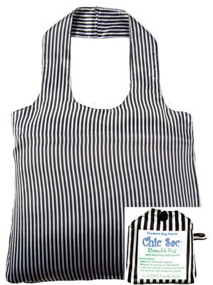 Chic Sac Re-usuable Bag Black & White Stripe