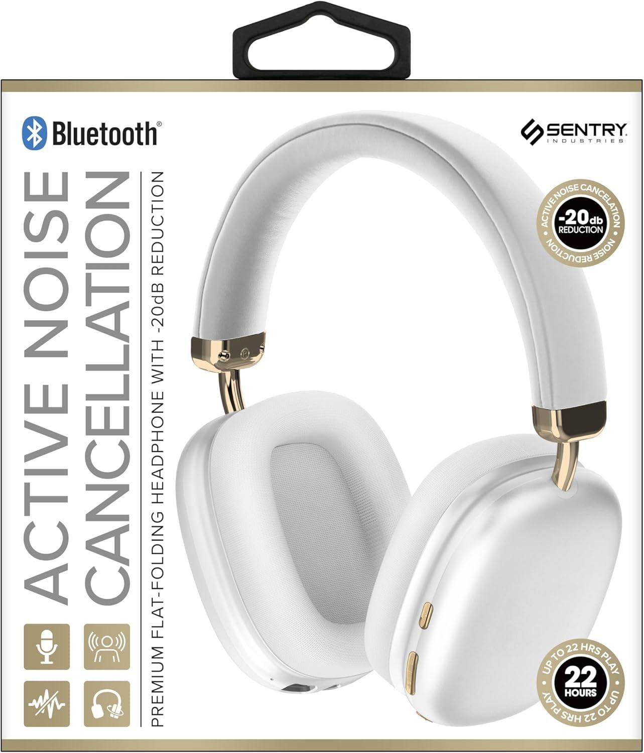 Bluetooth Headset w/Active Noise Cancelation (White)