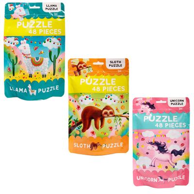 Unicorn/Llama/Sloth Jigsaw 3-set