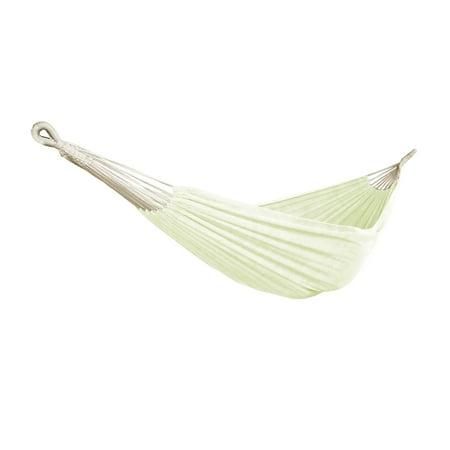 Double Hammock in a Bag with Hand-Woven Rope Loops & Hanging Hardware ide Patio yard ble Polyester Blend Capacity (Natural)