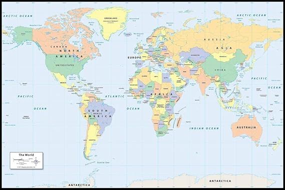 Peel & Stick Dry Erase World Map