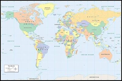 Peel & Stick Dry Erase World Map