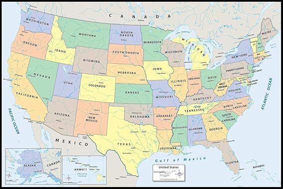Peel and Stick Dry Erase USA Map