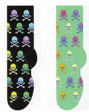Foozy Socks - Colorful Skull and Crossbones