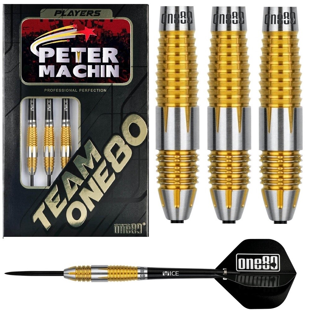 ONE80 PETER MACHIN GOLD 90% TUNGSTEN DARTS – 23GM