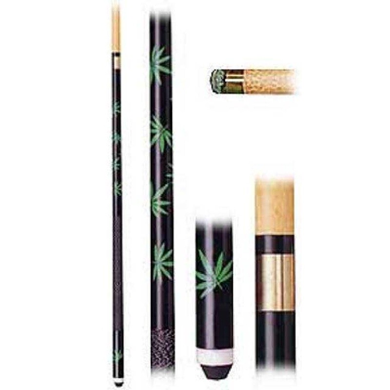 2 PIECE TIMBER CUE - MITCHELL GREEN LEAF - 57" 11MM SCREW TIP