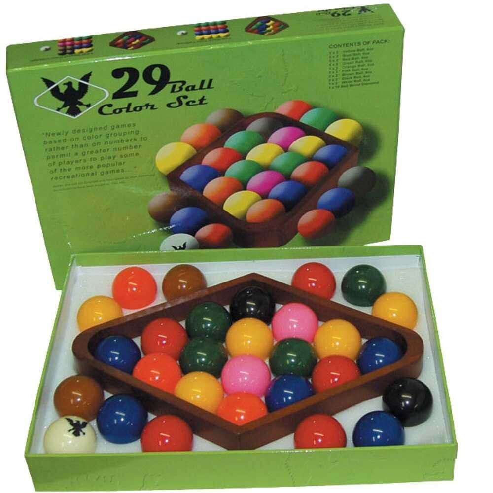 BALL SET - POOL 29 COLOURED - 2"