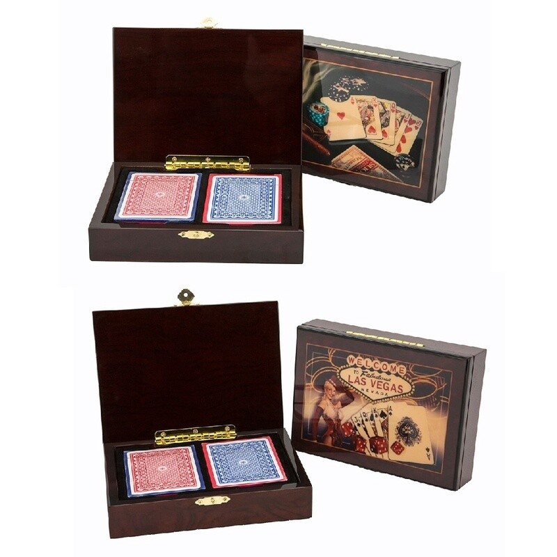 CARD BOX WITH CARDS - WOODEN - DAL ROSSI