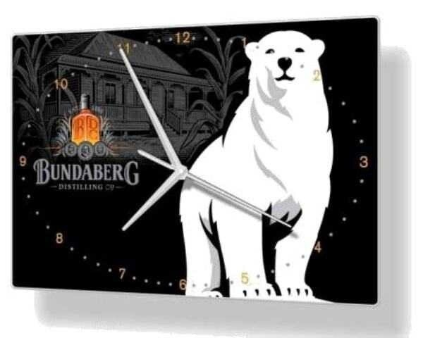 BUNDABERG GLASS CLOCK