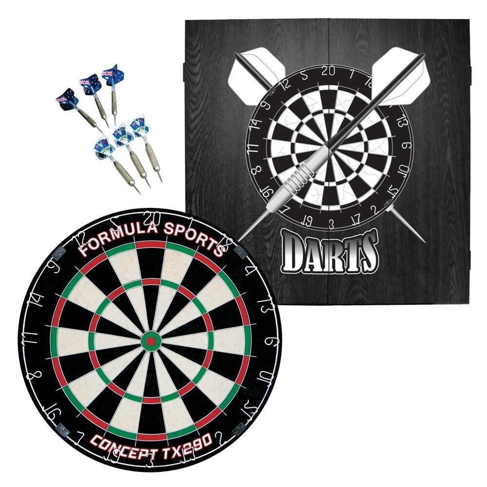 DARTBOARD &amp; CABINET SET - FORMULA IMPERIAL