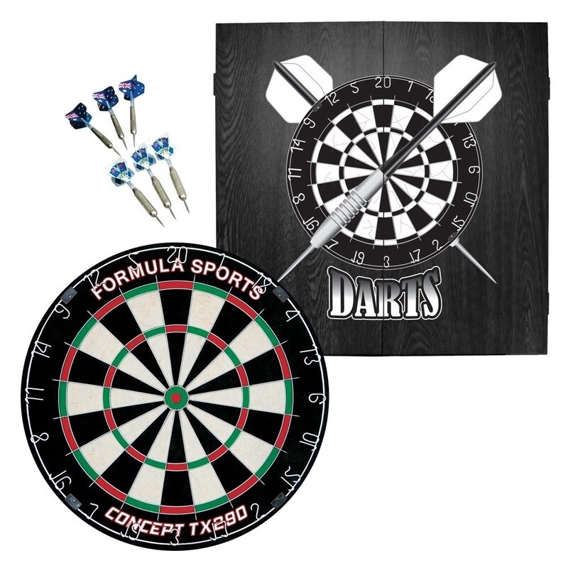 DARTBOARD &amp; CABINET SET - FORMULA IMPERIAL