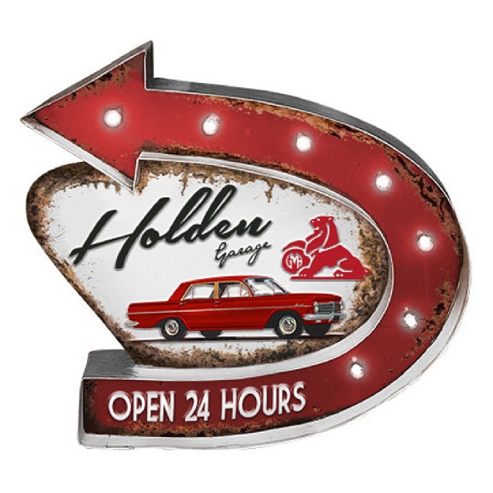 HOLDEN GARAGE LIGHT UP TIN SIGN