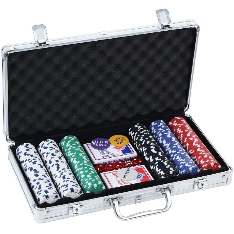 POKER CHIPS WITH ALUMINIUM CASE - 300 PIECES