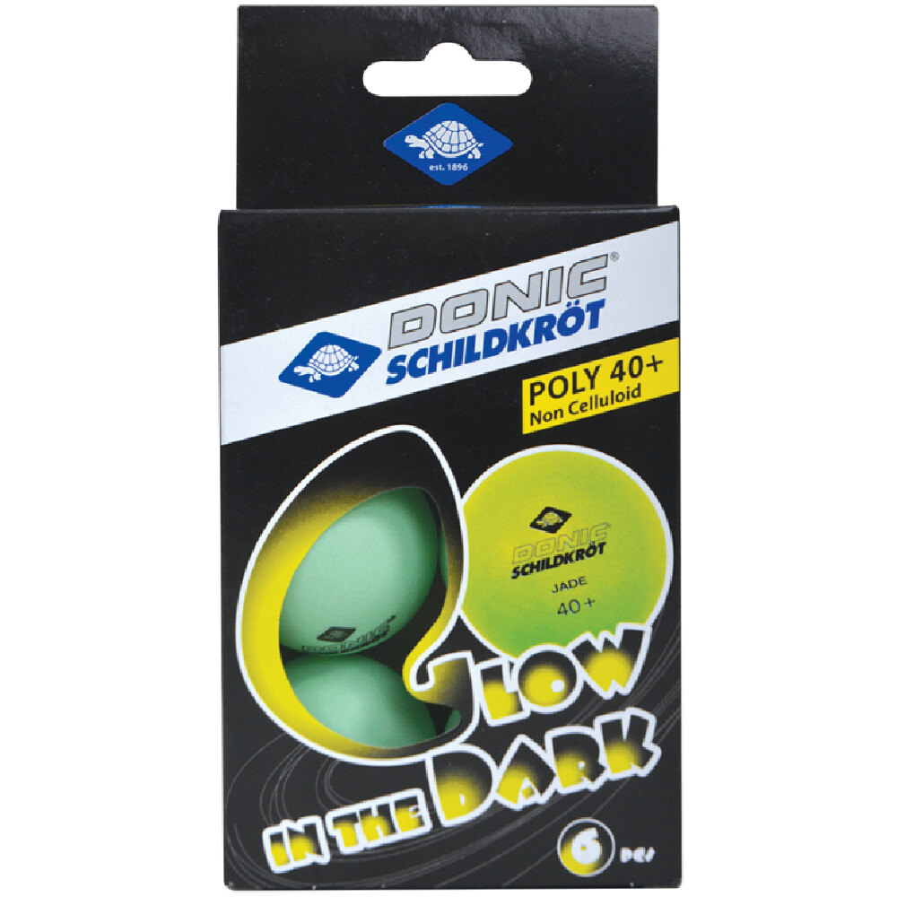 TABLE TENNIS BALLS - DONIC SCHILDKROT - GLOW IN THE DARK