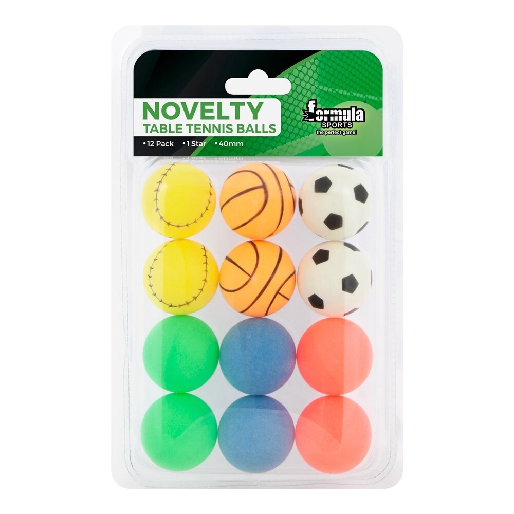 TABLE TENNIS BALLS - FORMULA - NOVELTY 12 PACK