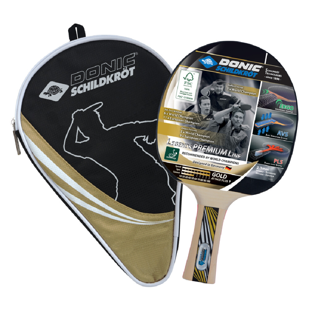 TABLE TENNIS BAT &amp; COVER – DONIC SCHILDKROT – LEGENDS GOLD