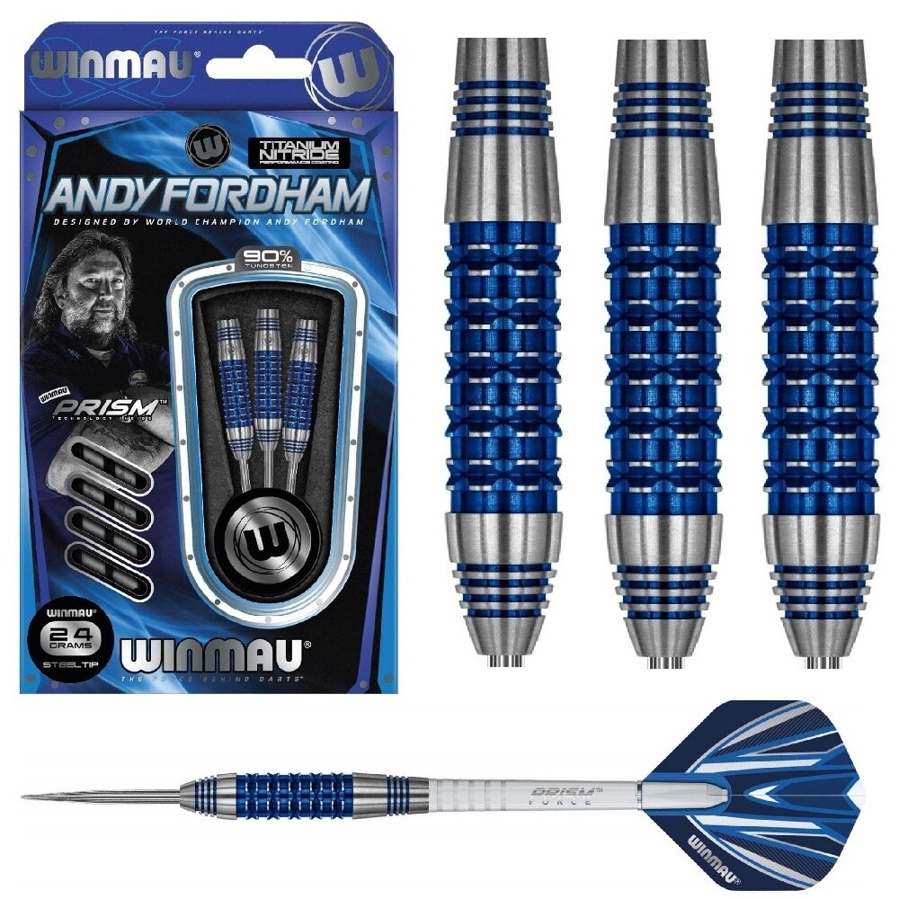 WINMAU ANDY FORDHAM 90% TUNGSTEN DARTS – 24GM