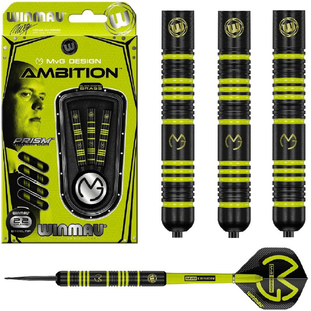 WINMAU  BRASS DART BLACK - MVG AMBITION